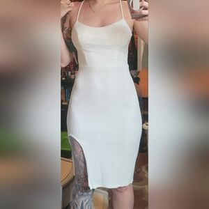 Knee Length Jersey Glitter Dress with Cutout Back SIZE 7